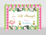 Flamingo Theme Birthday Party Decoration Kit with Backdrop & Balloons