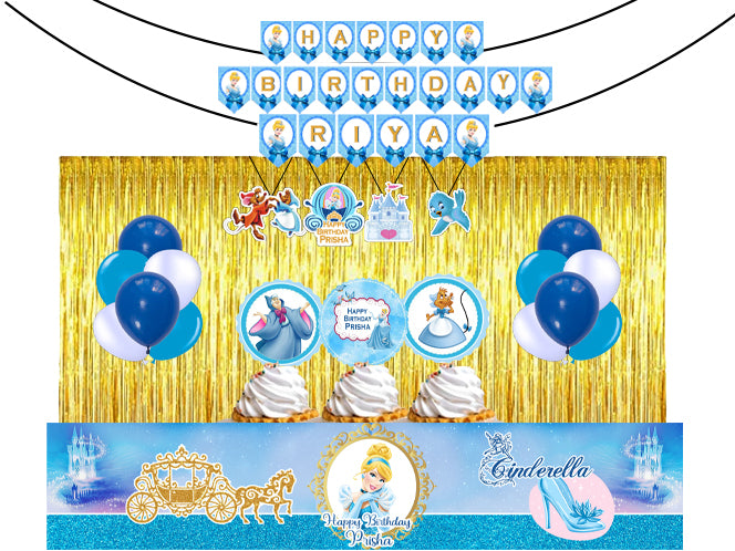 Cinderella Theme Birthday Party Decoration Kit
