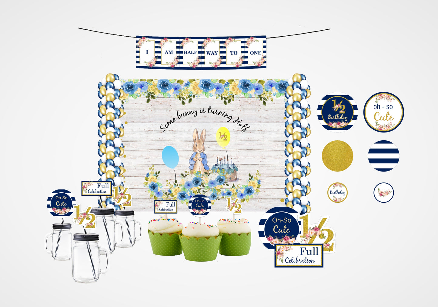 Half Birthday Boys Complete Decoration Kit