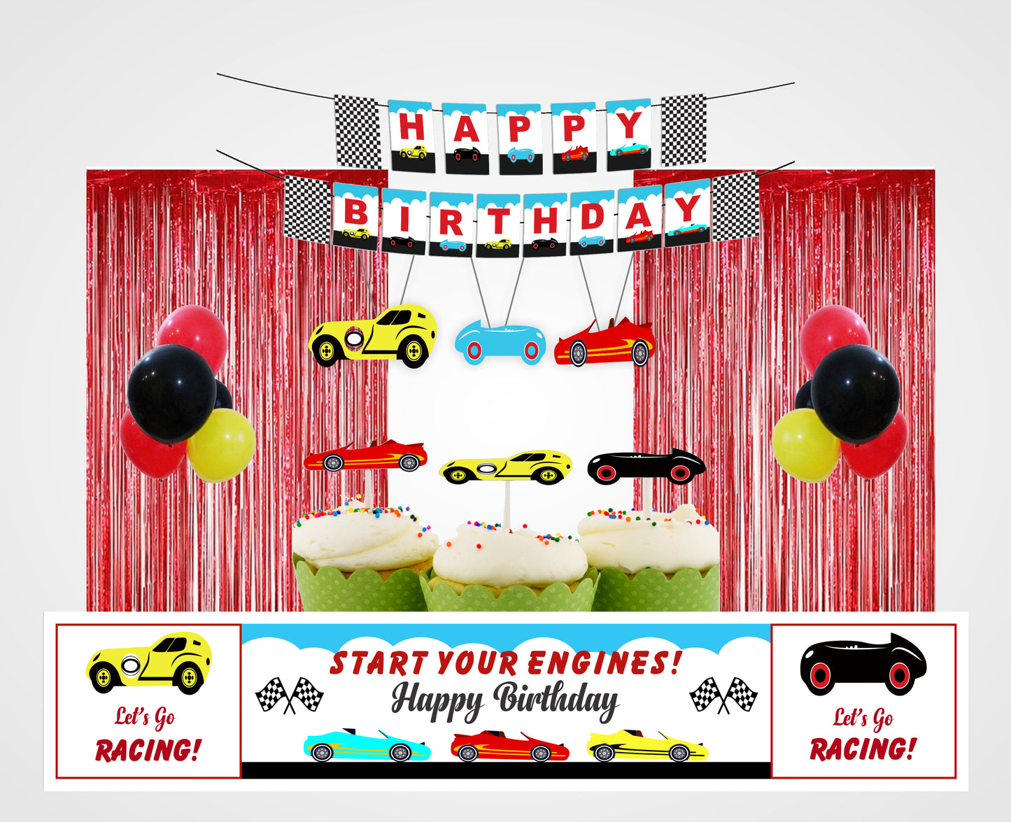 Cars Birthday Party Decoration Kit