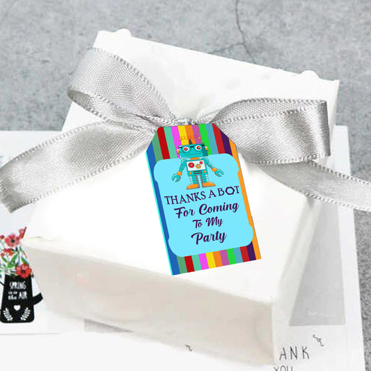 Robot Theme Birthday Party Thank You Gift Tags