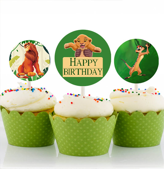 The Lion King Theme Birthday Party Cupcake Toppers