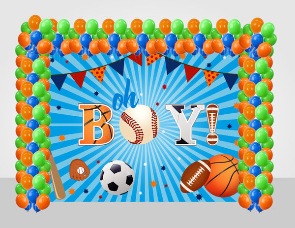Sports  Theme Birthday Party Decoration Kit with Backdrop & Balloons