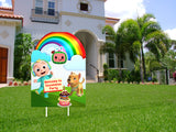 Cocomelon Theme Birthday Party Welcome Board