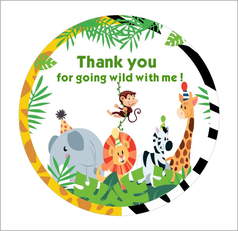 Jungle Theme Birthday Party Thank You Gift Tags