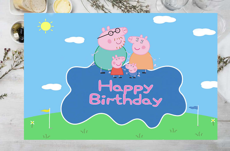 Peppa Pig Theme Birthday Table Mats for Decoration