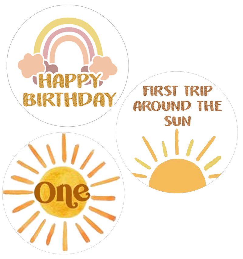 First Trip Around the Sun Theme Birthday Party Straws