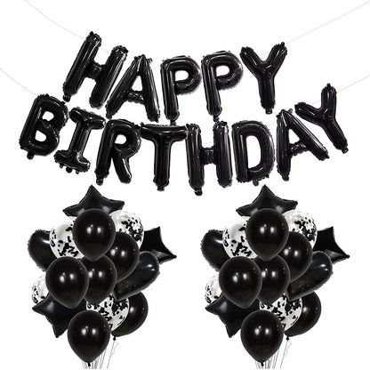 Black Party Decoration Bunting for Birthday
