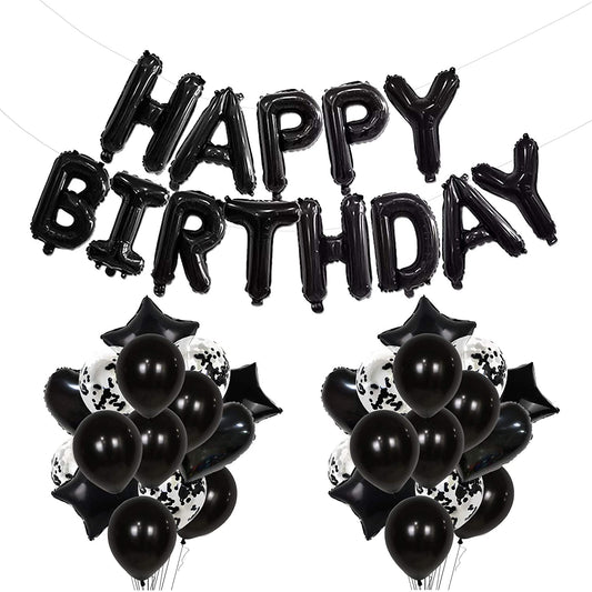 Black Party Decoration Bunting for Birthday