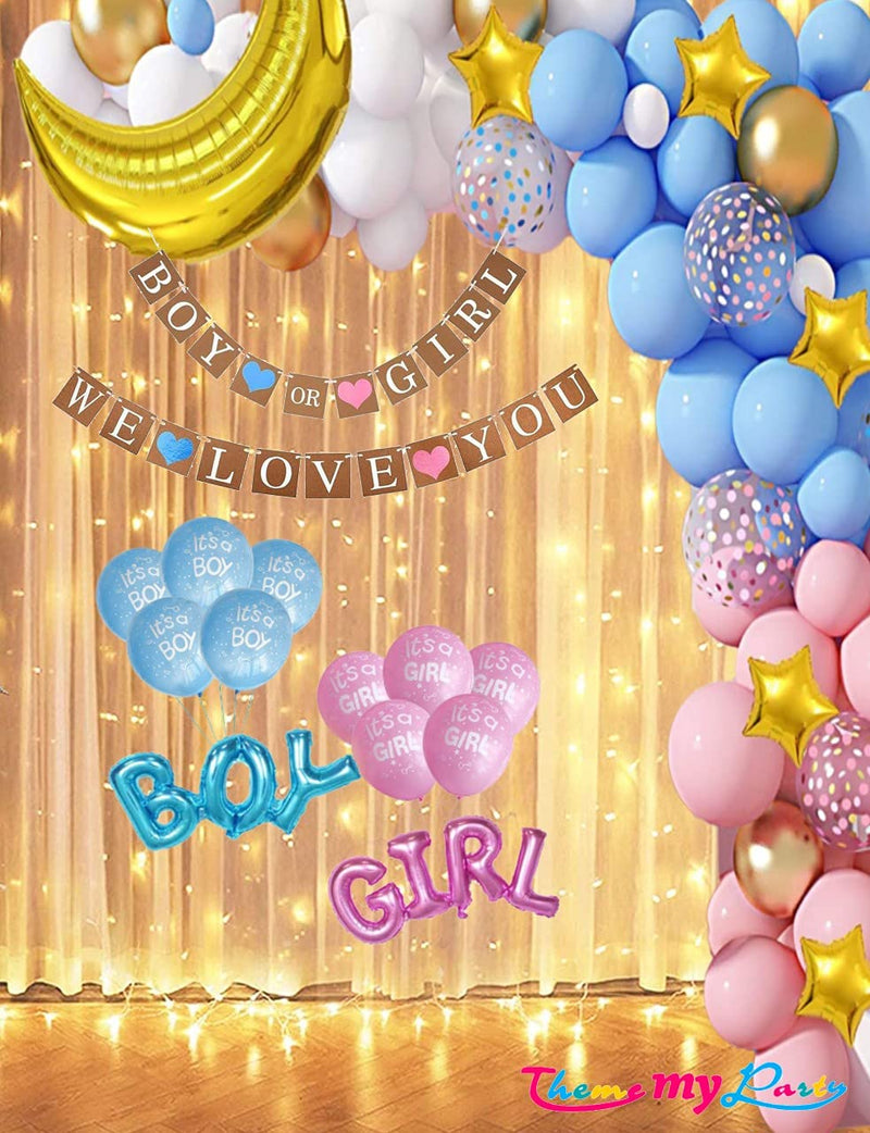 Boy Or Girl We Love You 115 pcs Baby Shower Decoration Combo with  Balloons and Led Light (Baby Shower)