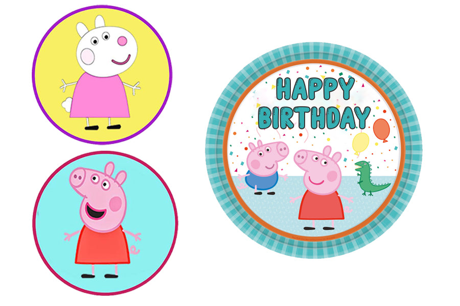 Peppa Pig theme Birthday Party Table Toppers for Decoration