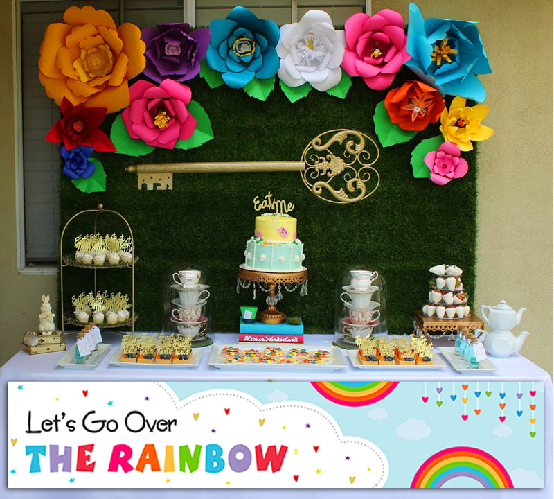 Rainbow Theme Birthday Long Banner for Decoration