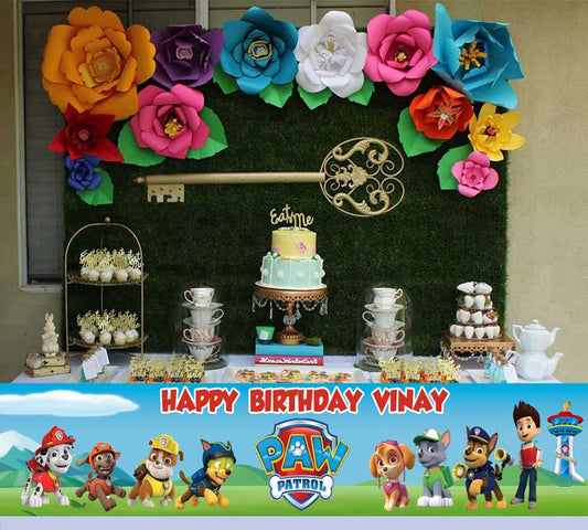 Paw Patrol Theme Birthday Long Banner for Decoration