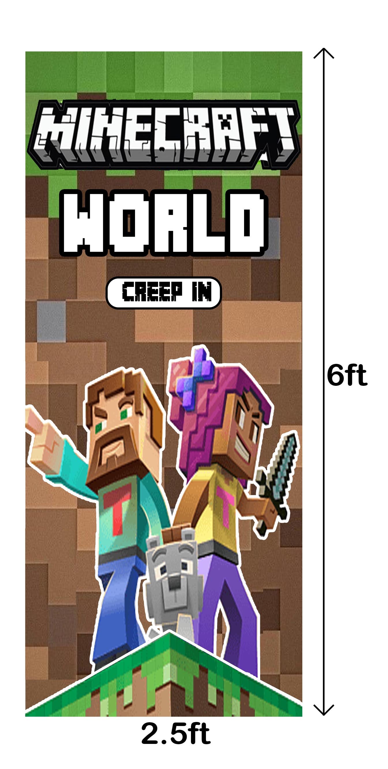 Minecraft Welcome Banner Roll up Standee (with stand)