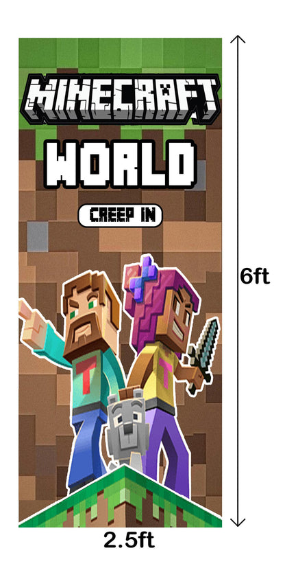 Minecraft Welcome Banner Roll up Standee (with stand)