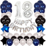18th Birthday Decoration Silver and Blue