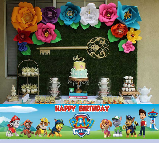 Paw Patrol Theme Birthday Long Banner for Decoration
