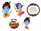 "Little Krishna"- Cutout Pack For Baby Boy Birthday - Pack Of 5
