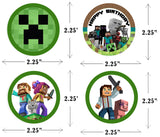 Minecraft Theme Birthday Party Cupcake Toppers