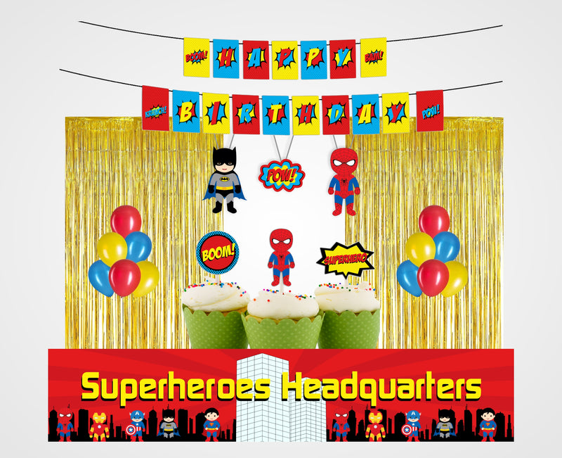 Super Hero Theme Birthday Complete Party Kit