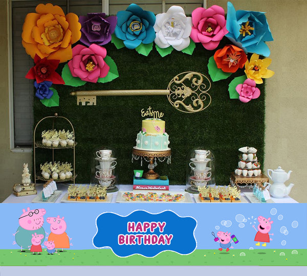 Peppa Pig Theme Birthday Long Banner for Decoration
