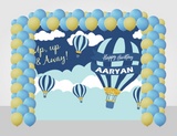 Hot Air Theme Birthday Party Decoration Kit with Backdrop & Balloons