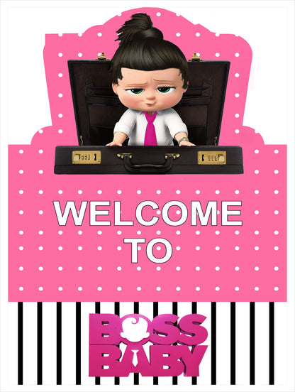 Boss Baby Girl Theme Birthday Party Welcome Board 