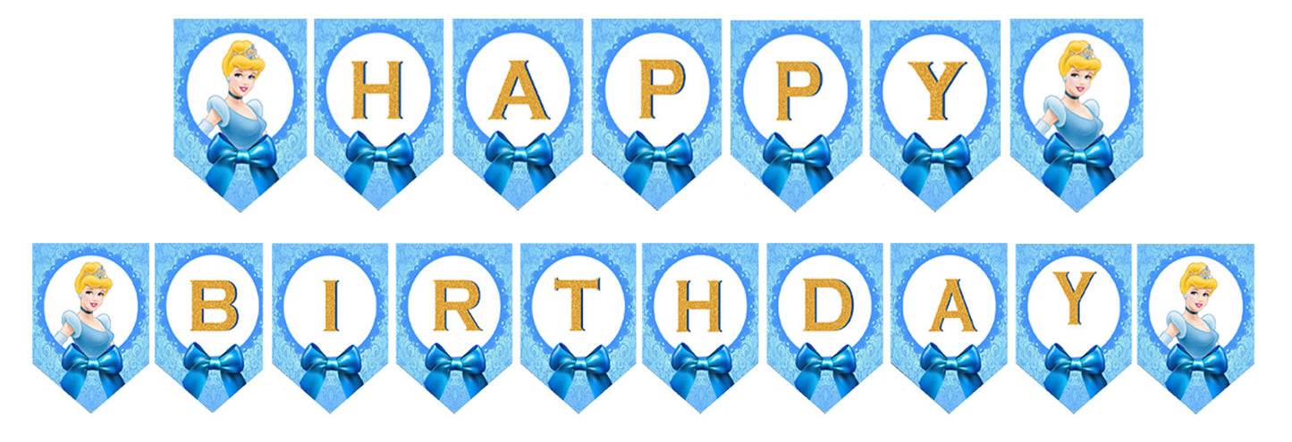 Cinderella Theme Birthday Party Banner for Decoration