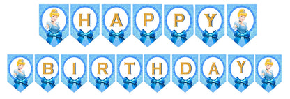Cinderella Theme Birthday Party Banner for Decoration