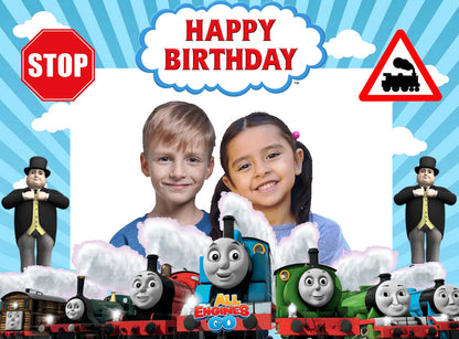 Thomas & Friends Theme Birthday Party Selfie Photo Booth Frame