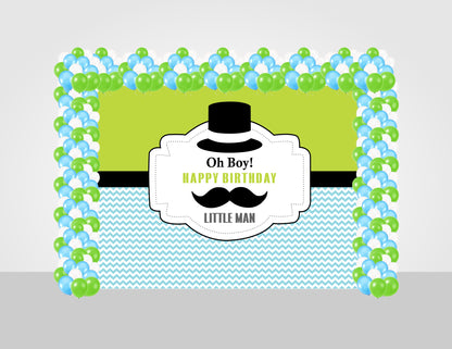 Little Man Decoration Kit With Backdrop And Balloons