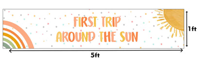 First Trip Around the Sun Theme Birthday Long Banner for Decoration