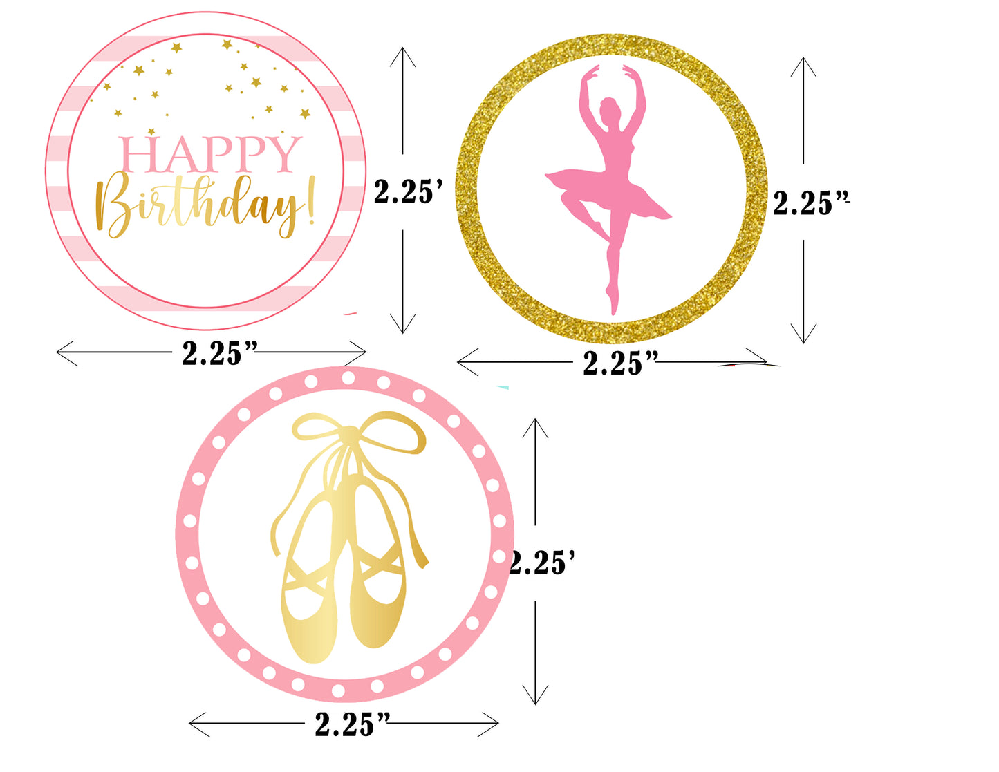 Ballerina Theme Birthday Party Cupcake Toppers for Decoration