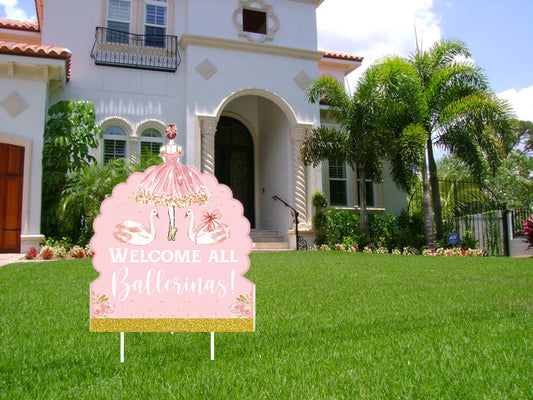Ballerina Theme Birthday Party Welcome Board