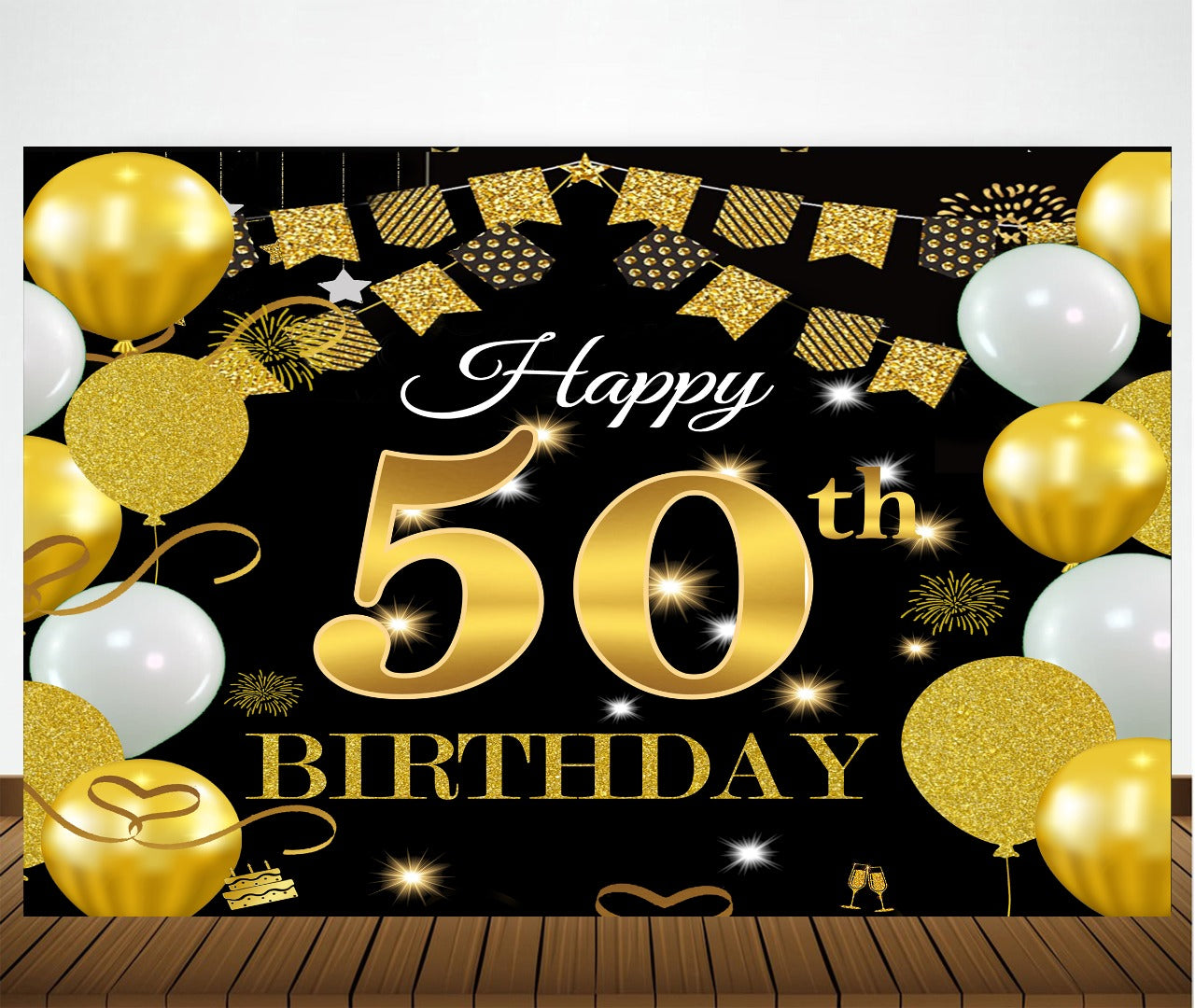 Buy 50th Birthday Party Backdrop| Party Supplies | Thememyparty – Theme ...