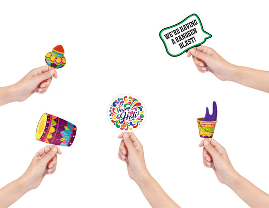 20 Piece Holi Party Photo Booth Props Kit