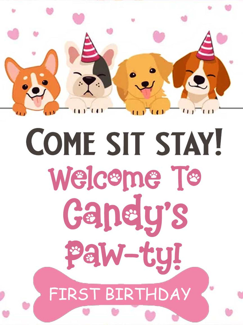Dog Theme Birthday Party Welcome Board