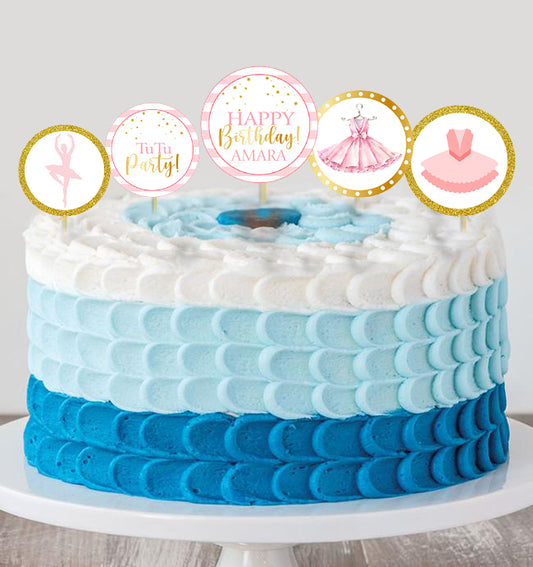 Ballerina Theme Birthday Party Cake Topper / Cake Decoration Kit