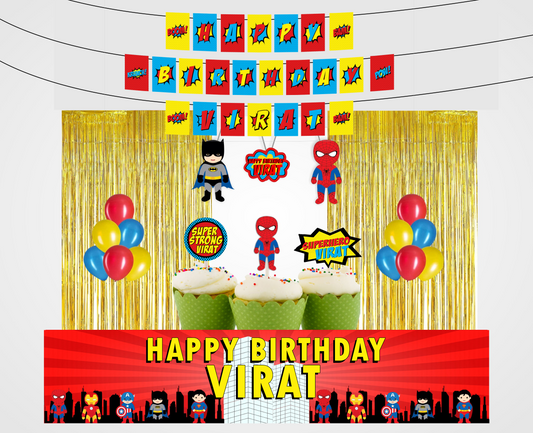 Super Hero Theme Birthday Complete Party Kit
