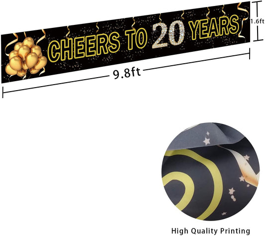20th Anniversary/Birthday Party Long Banner For Decorations