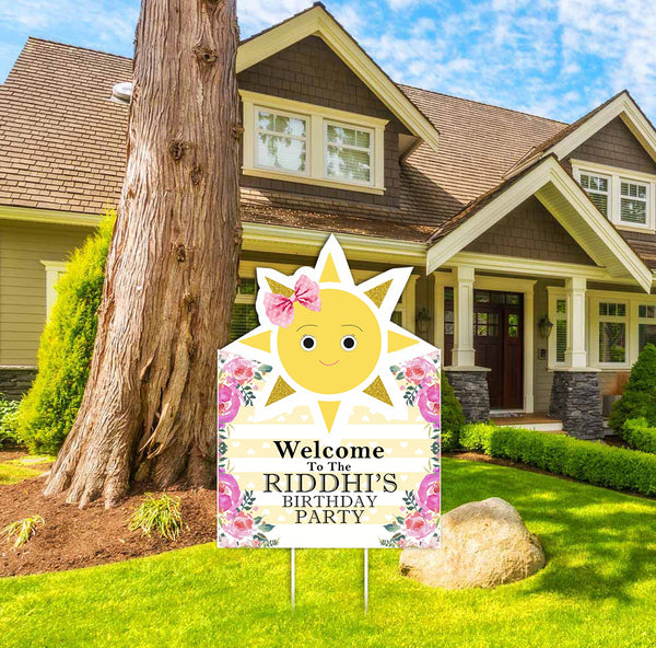 Sunshine Theme Birthday Party Welcome Board