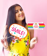 Rainbow Theme Birthday Party Photo Booth Props Kit
