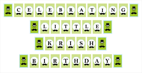 Little Man Theme Birthday Party Banner for Decoration