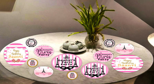 Oh La La Paris Theme Birthday Party Table Confetti
