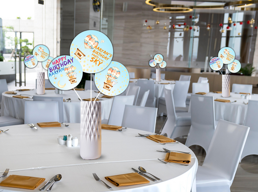 Hot Air Birthday Party Table Toppers for Decoration