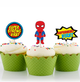 Super Hero Theme Birthday Party Cupcake Toppers for Decoration 