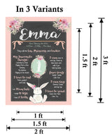 Bunny Theme Customized Chalkboard/Milestone Board for Kids Birthday Party