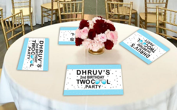 Two Cool Theme Birthday Table Mats for Decoration