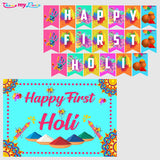 First Holi Banner and Poster Decoration