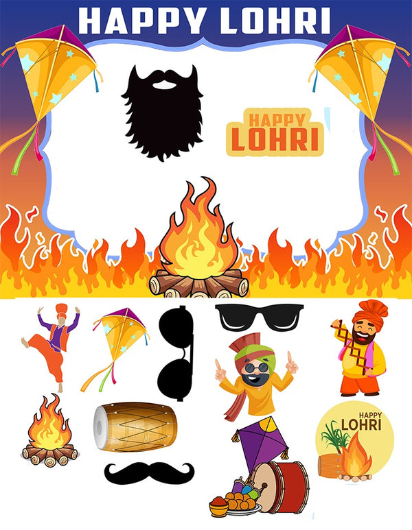 Lohri Party Photo Booth and Props Set